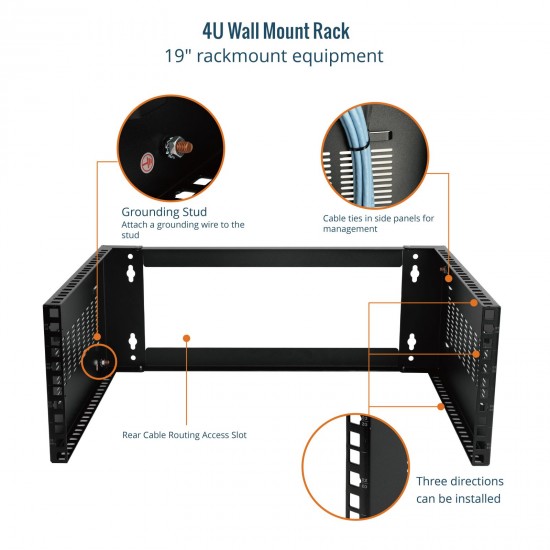 Tecmojo 4U Wall Mount Network Rack - 14 in Deep 