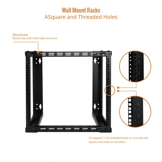 9U 15.80" Depth Wall Rack