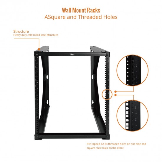 12U 24.81" Depth Wall Rack