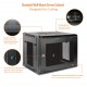 Standard 9U 450mm Depth Wall-mount Cabinet Mesh Door Black Flat Pack