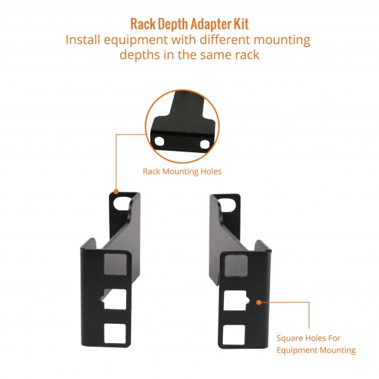 1U 4" Depth Rack Depth Adapter Pair Kit