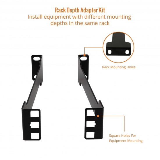 1U 6" Depth Rack Depth Adapter Pair Kit