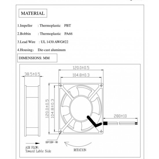 Fan 110V-120V AC Cooling Fan